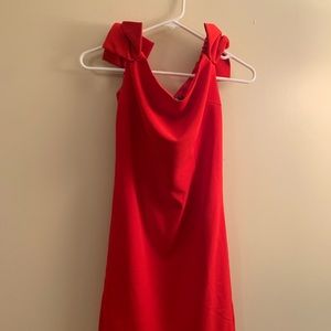 red off the shoulder dress